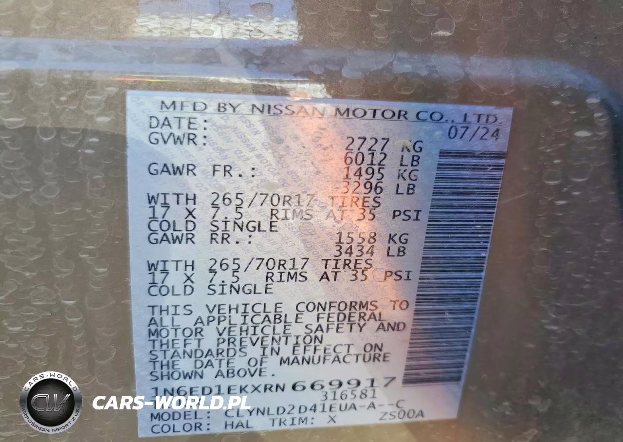 2024 Nissan Frontier Pro-4X VIN:1N6ED1EKXRN669917 - 12