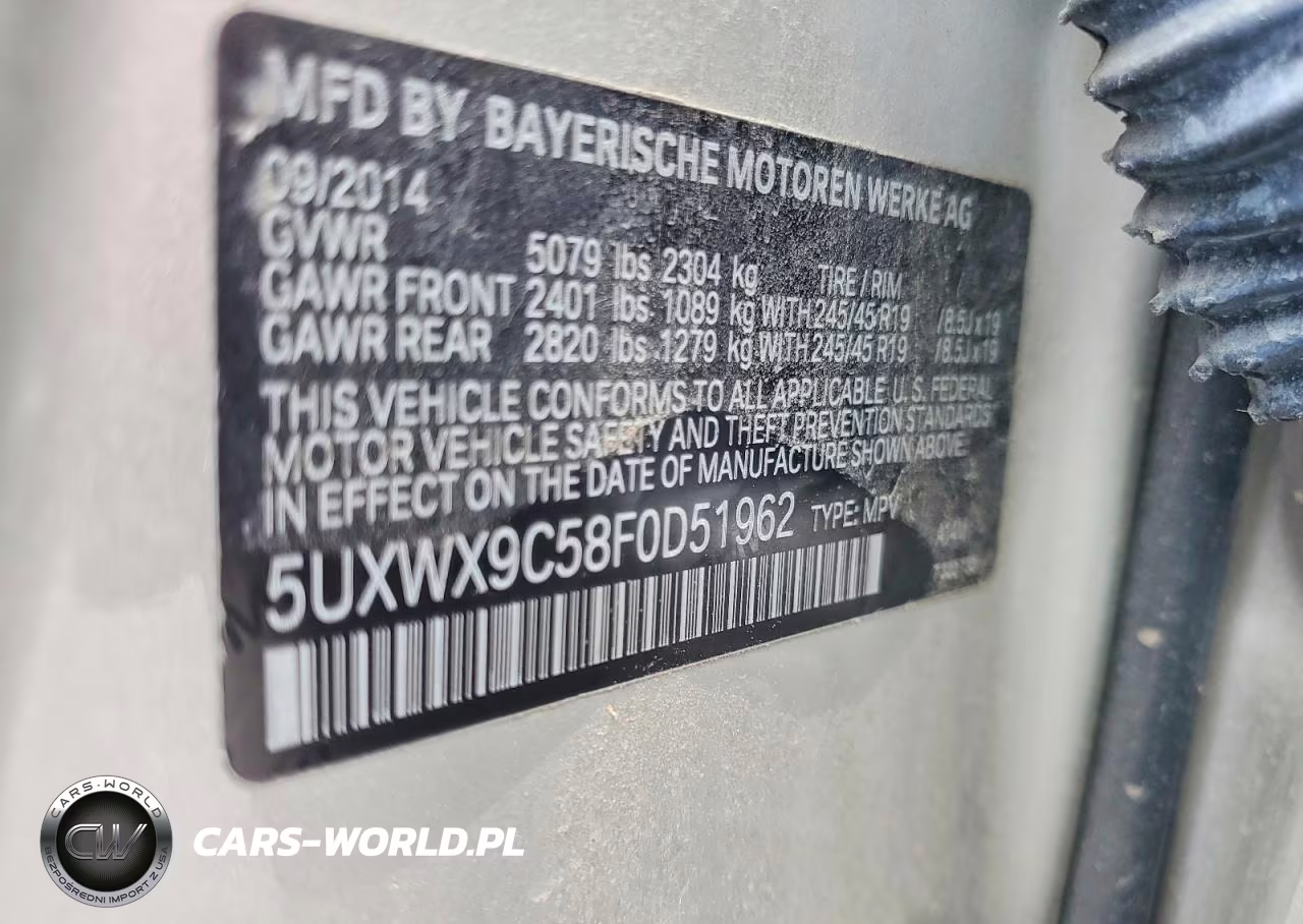 2015 BMW X3 xDrive28I VIN:5UXWX9C58F0D51962 - 13