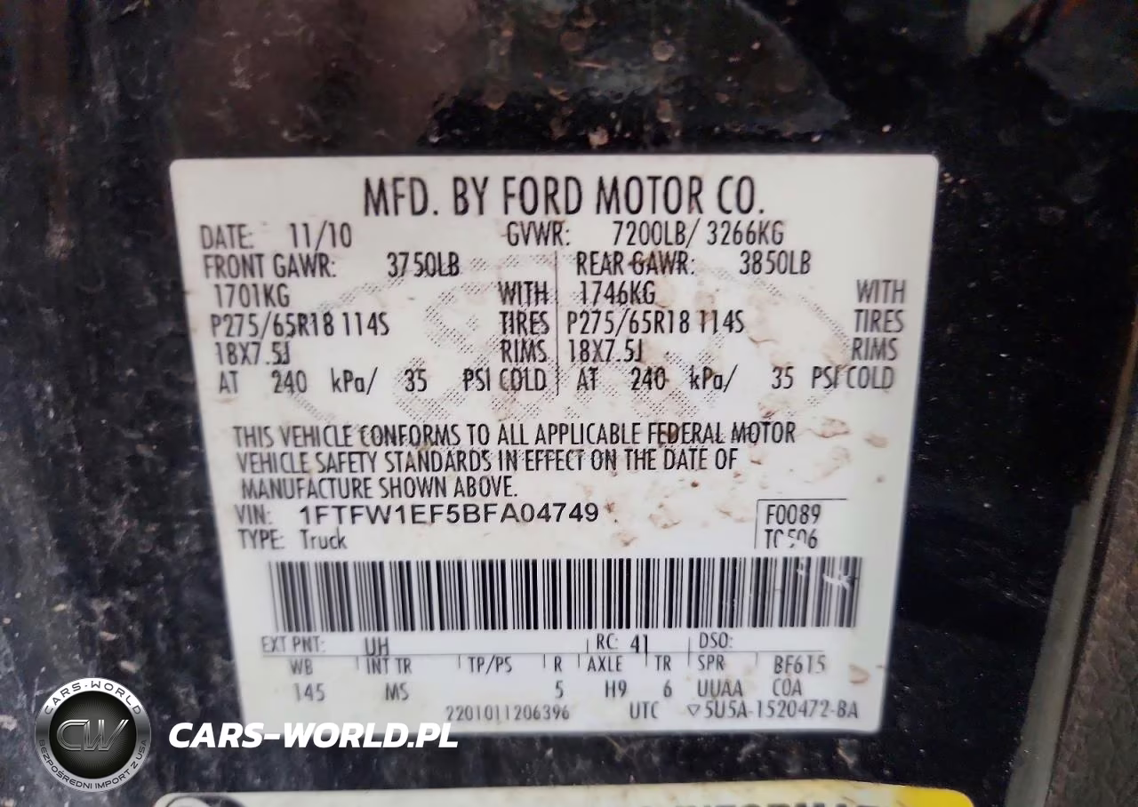 2011 Ford F150 Supercrew VIN:1FTFW1EF5BFA04749 - 12