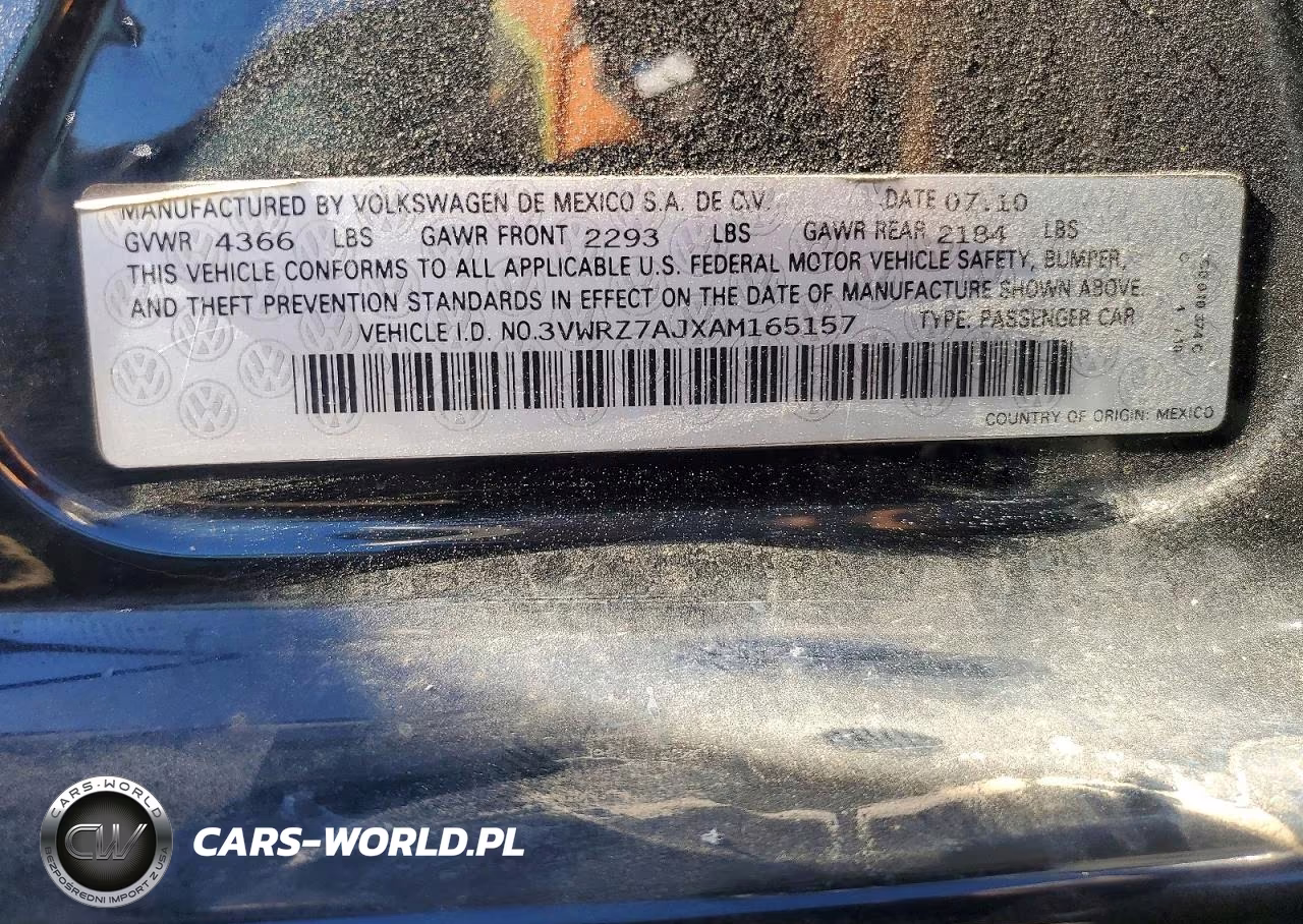 2010 Volkswagen Jetta Se VIN:3VWRZ7AJXAM165157 - 12