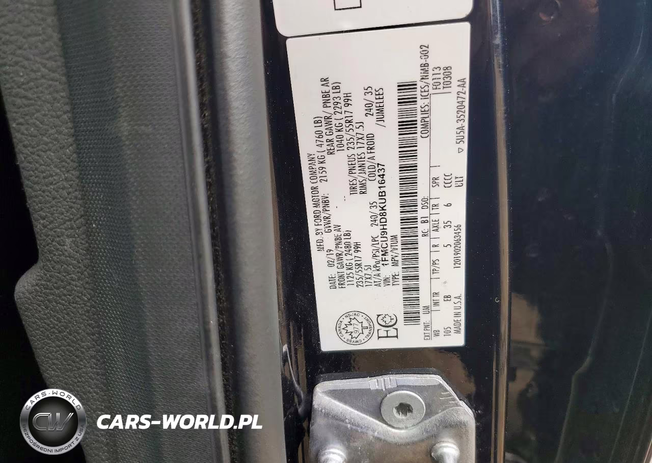 2019 Ford Escape Sel VIN:1FMCU9HD8KUB16437 - 13