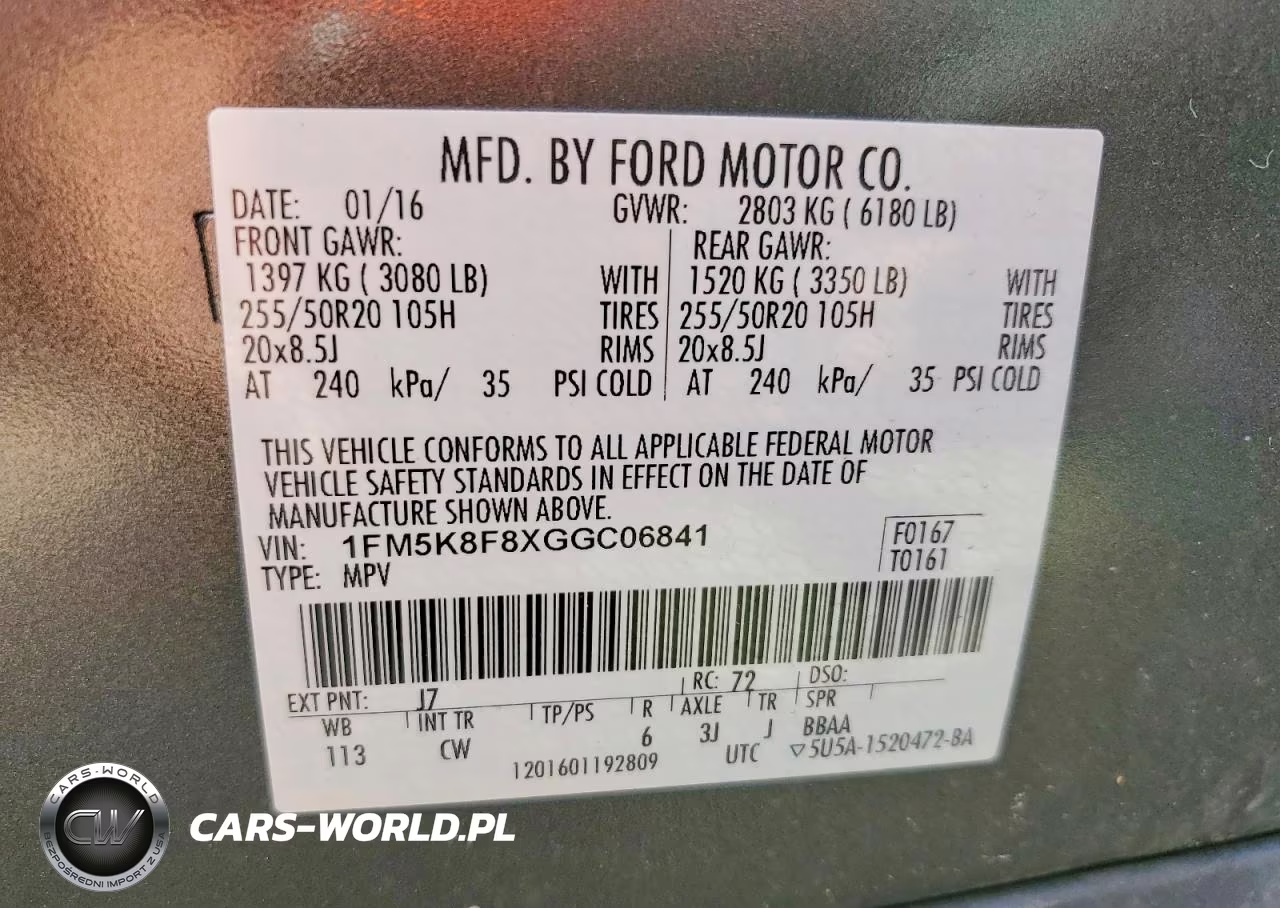 2016 Ford Explorer Limited VIN:1FM5K8F8XGGC06841 - 13