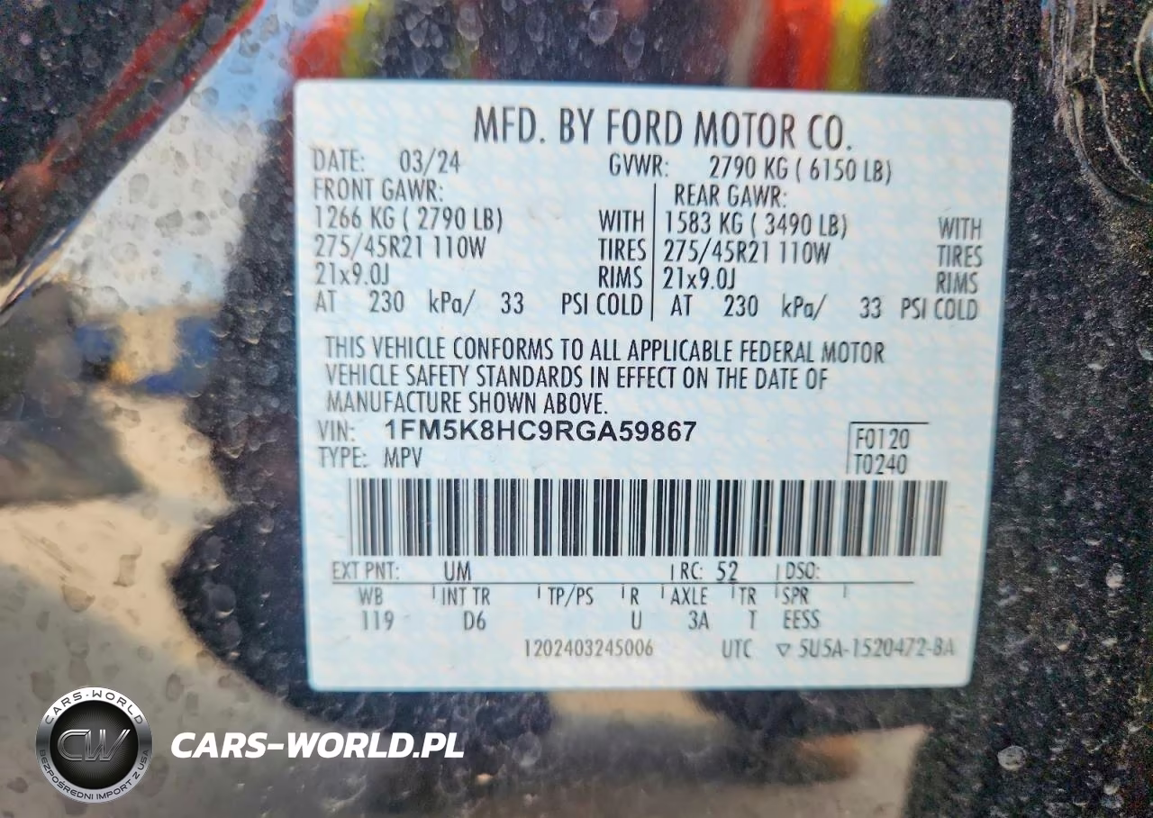 2024 Ford Explorer Platinum VIN:1FM5K8HC9RGA59867 - 14