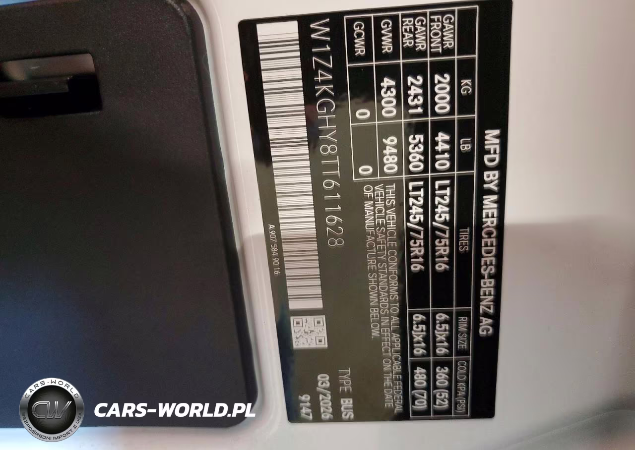 2026 Mercedes-Benz Sprinter 2500 VIN:W1Z4KGHY8TT611628 - 13