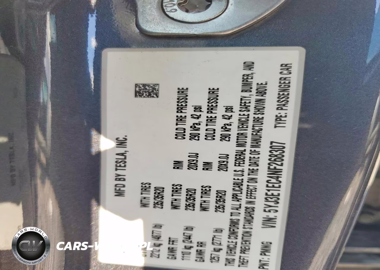 2022 Tesla Model 3 VIN:5YJ3E1EC4NF268307 - 12