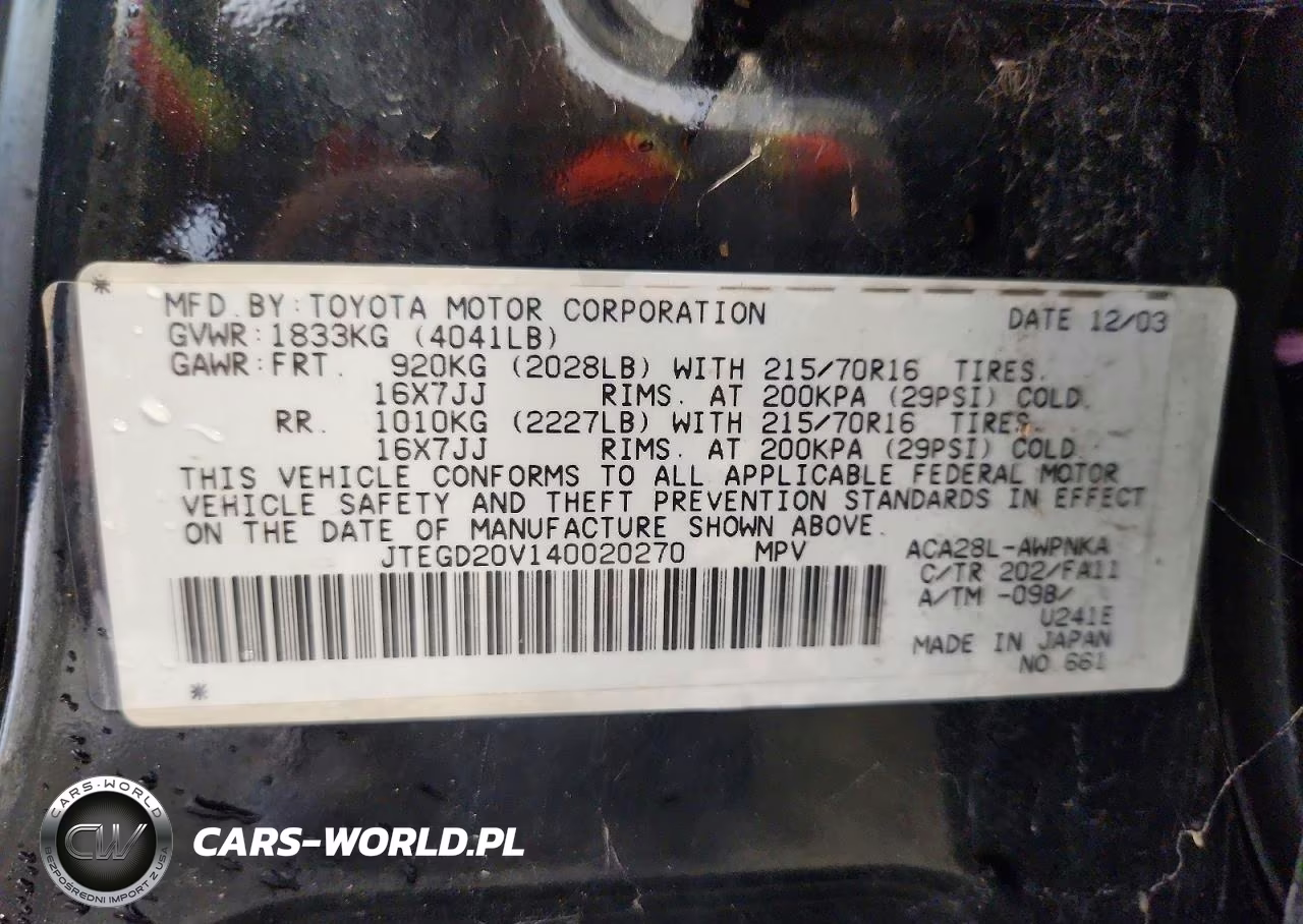 2004 Toyota Rav4 Base VIN:JTEGD20V140020270 - 12