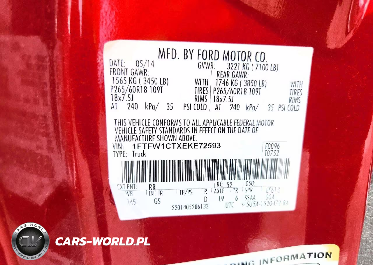 2014 Ford F150 Supercrew VIN:1FTFW1CTXEKE72593 - 12