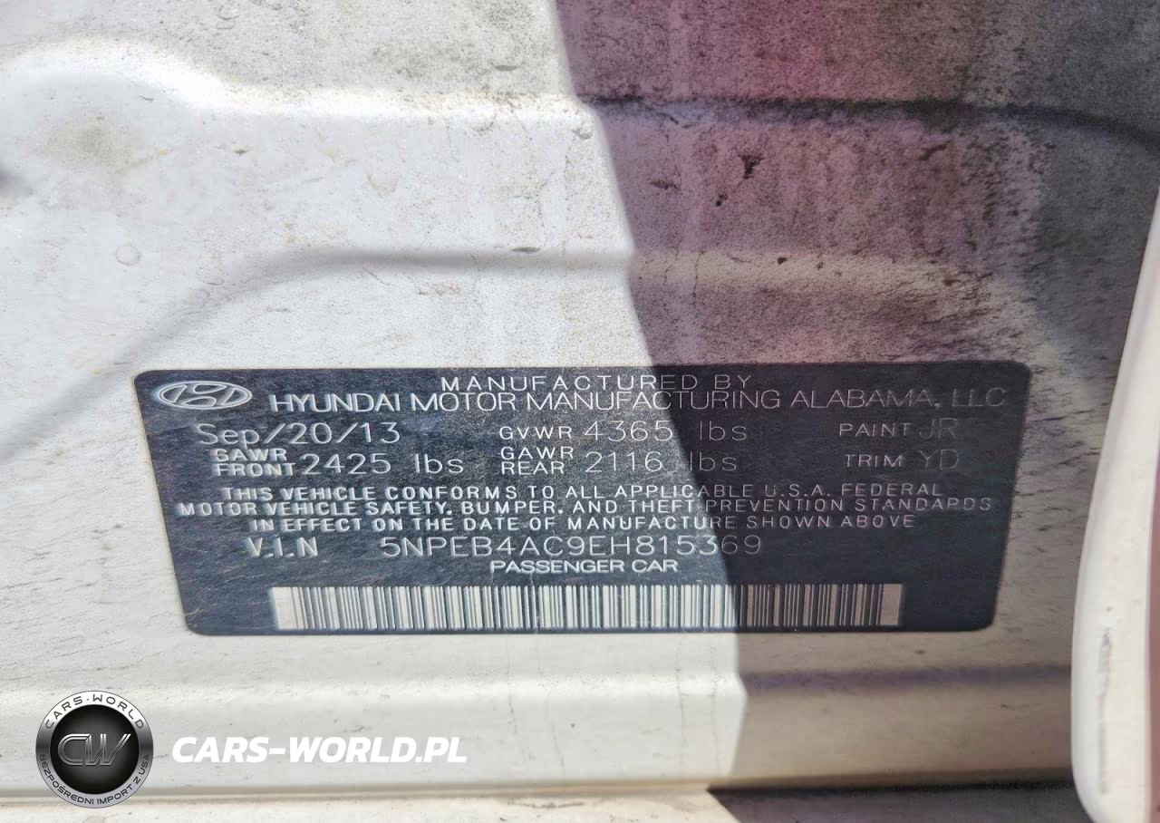 2014 Hyundai Sonata Gls VIN:5NPEB4AC9EH815369 - 13