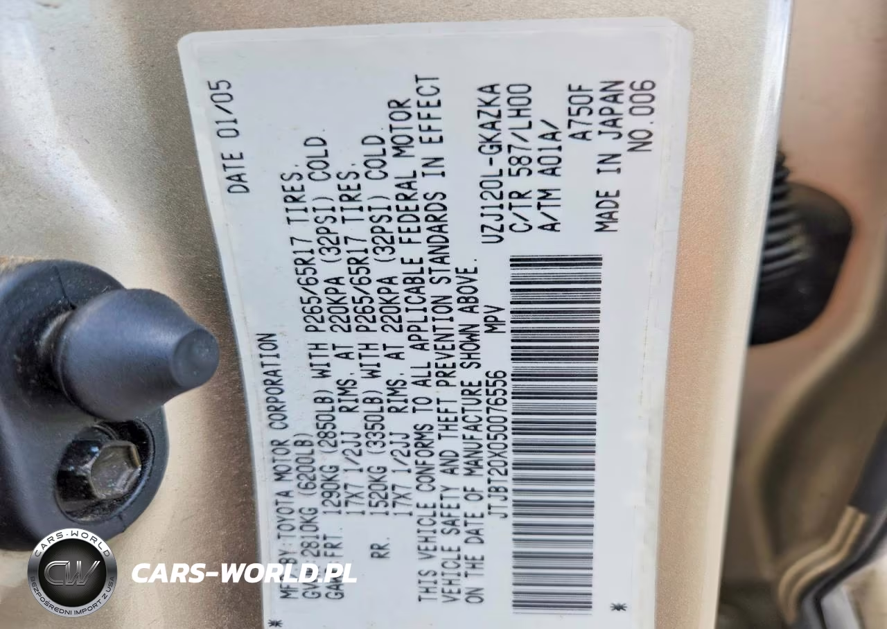 2005 Lexus Gx 470 VIN:JTJBT20X050076556 - 12
