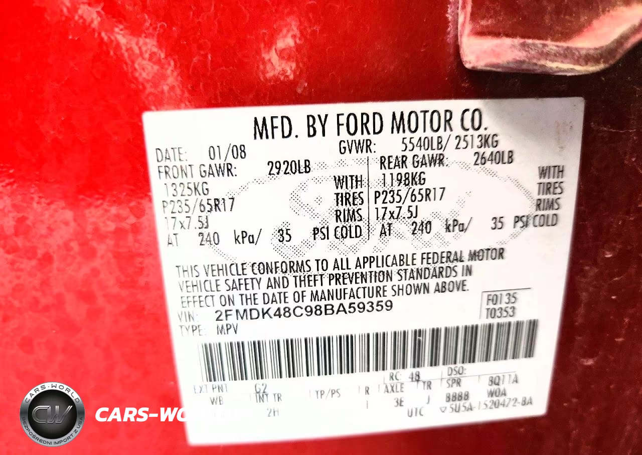 2008 Ford Edge Sel VIN:2FMDK48C98BA59359 - 12