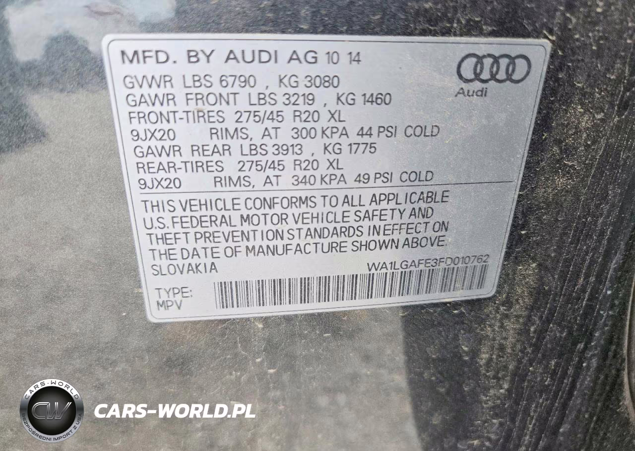 2015 Audi Q7 Premium Plus VIN:WA1LGAFE3FD010762 - 12
