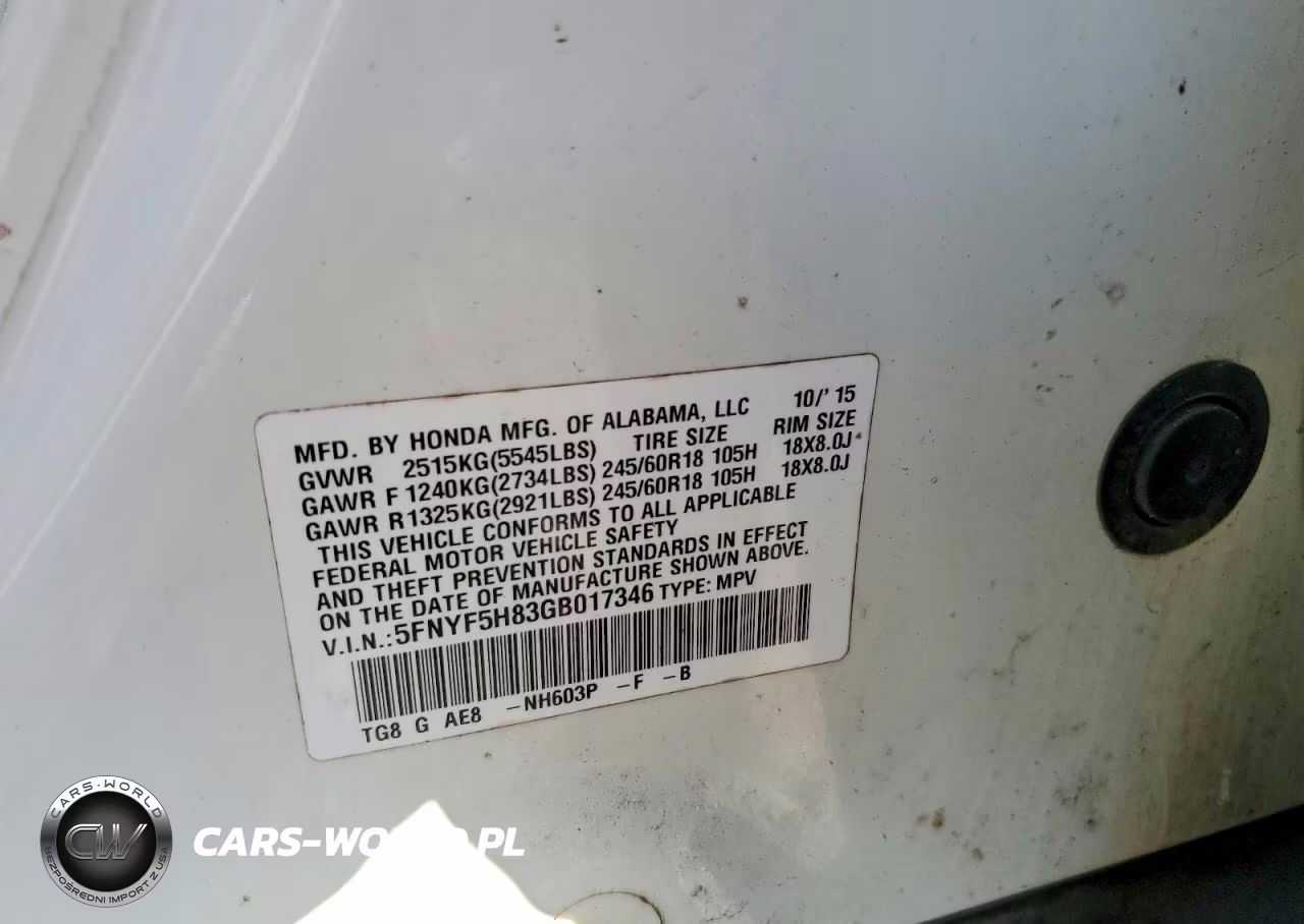 2016 Honda Pilot Exl VIN:5FNYF5H83GB017346 - 12