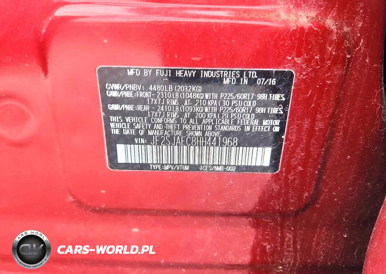 2017 Subaru Forester 2.5I Premium VIN:JF2SJAEC8HH441968 - 13