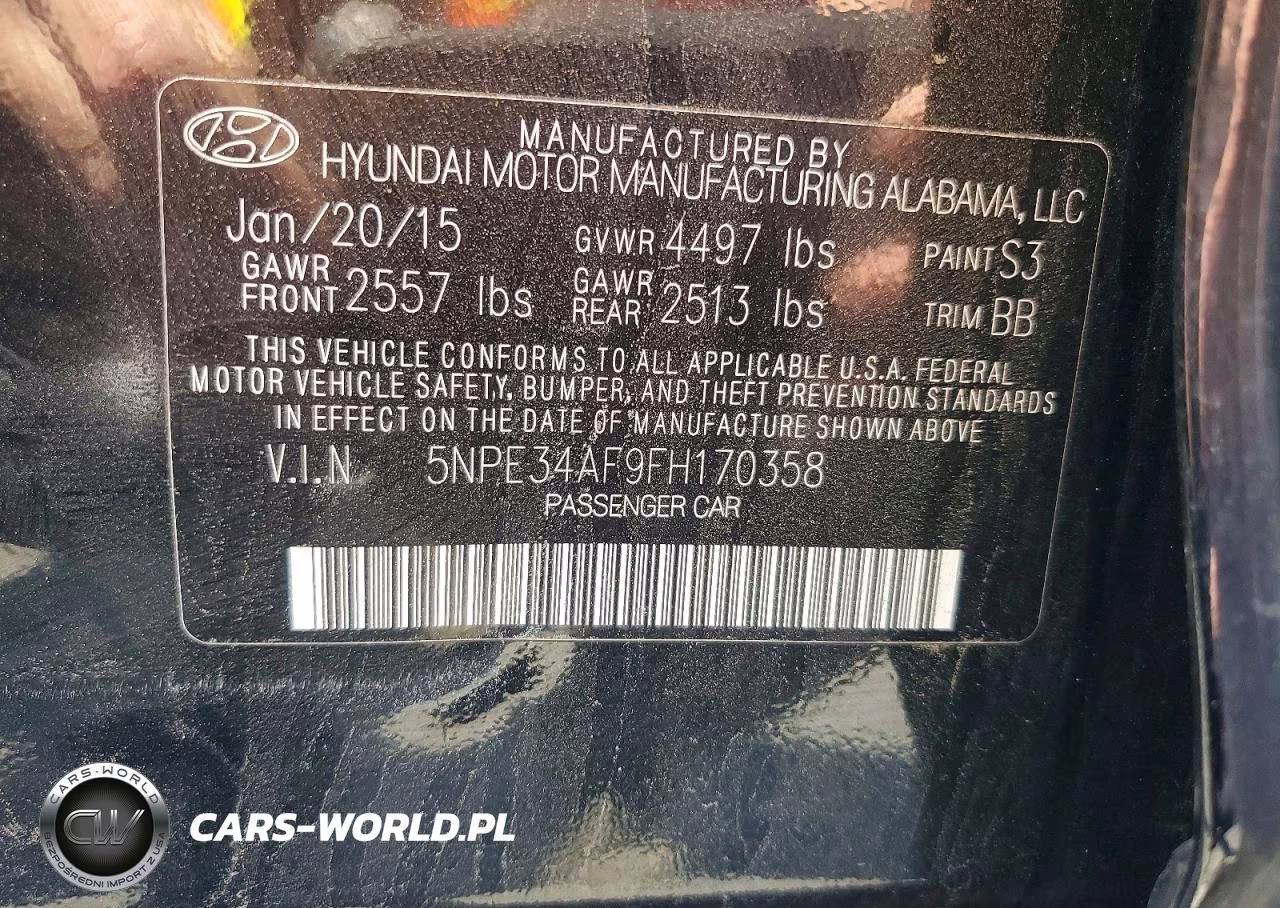 2015 Hyundai Sonata Limited VIN:5NPE34AF9FH170358 - 12