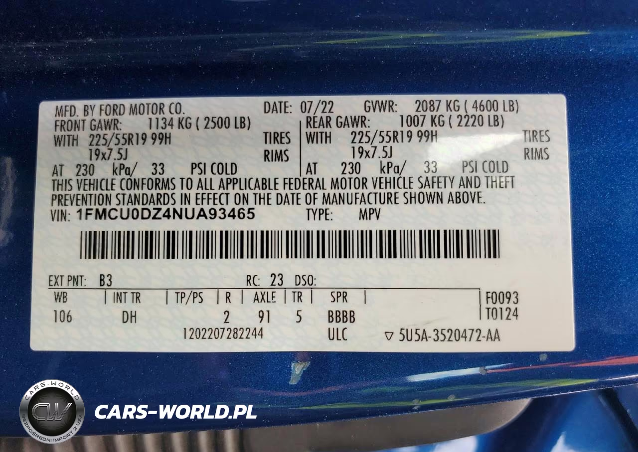2022 Ford Escape Titanium VIN:1FMCU0DZ4NUA93465 - 13