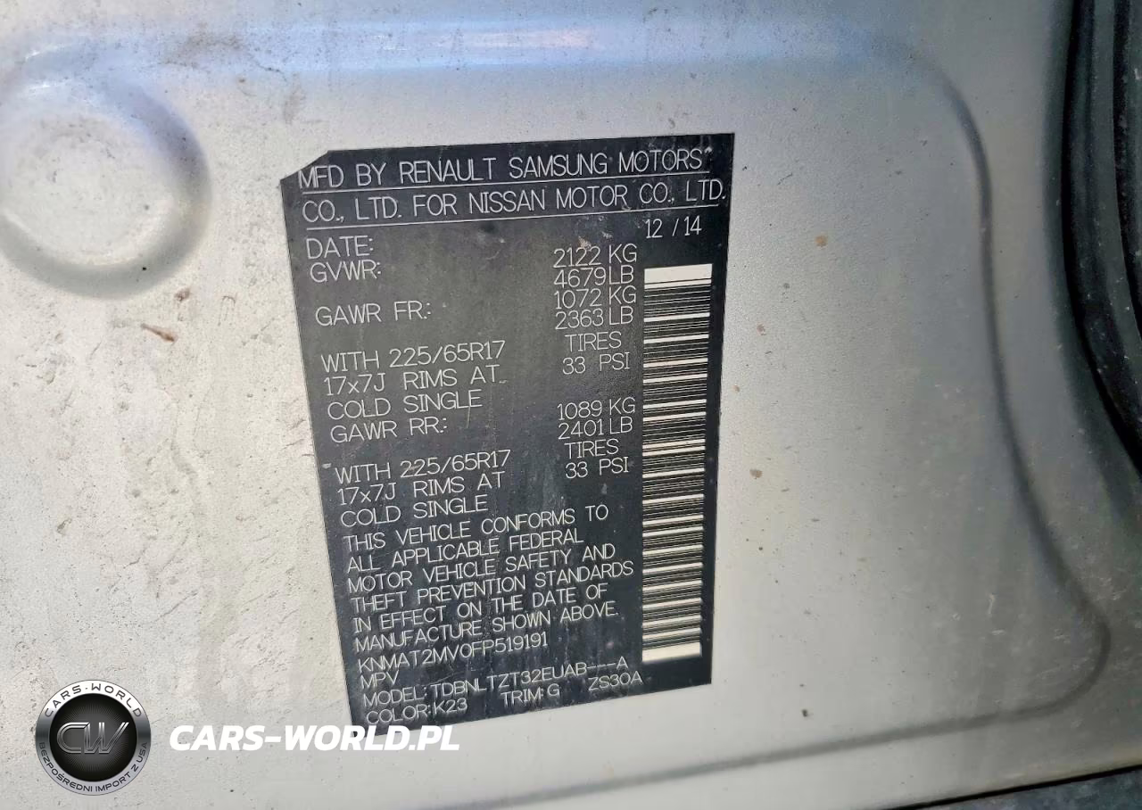 2015 Nissan Rogue Sv VIN:KNMAT2MV0FP519191 - 13