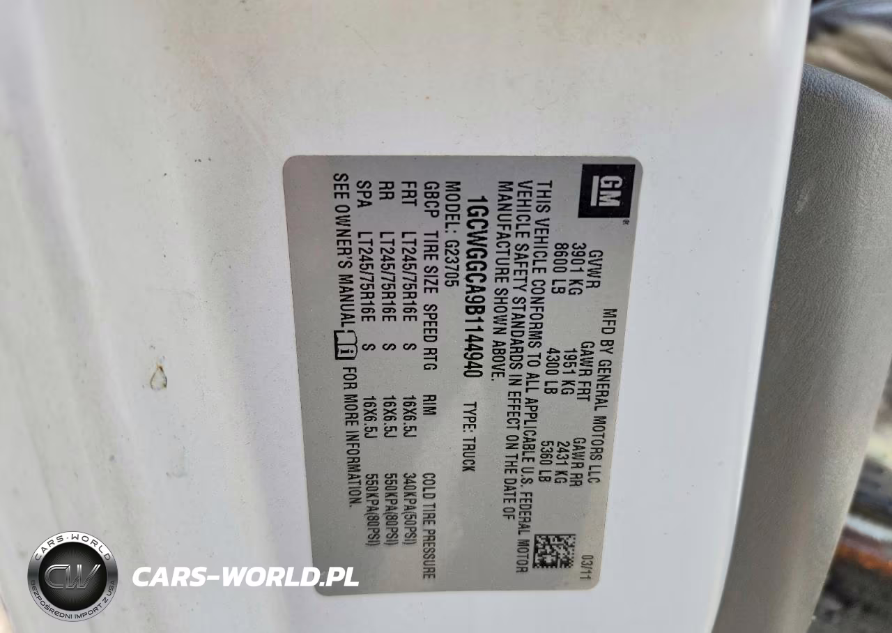 2011 Chevrolet Express VIN:1GCWGGCA9B1144940 - 13