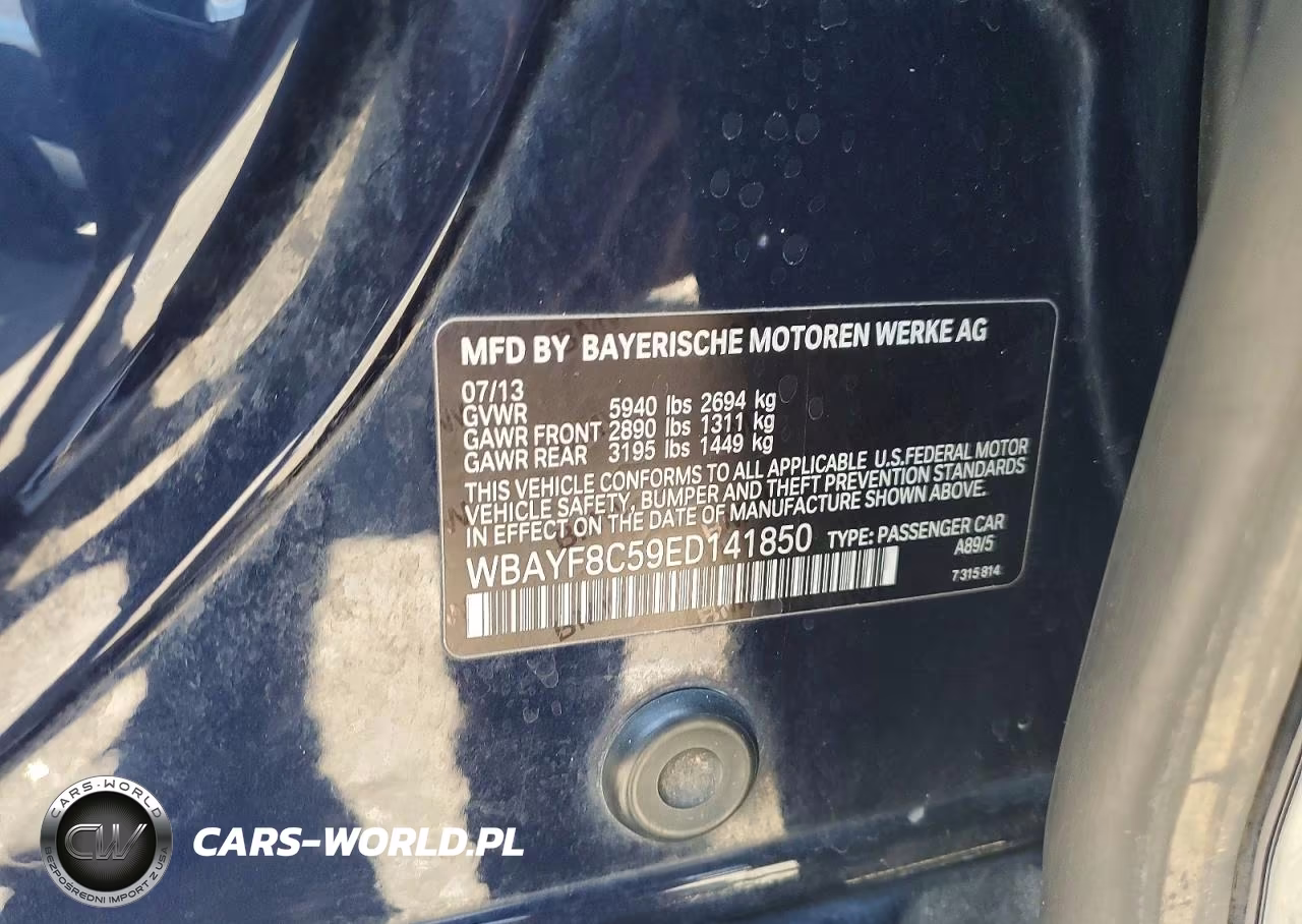 2014 BMW 750 Lxi VIN:WBAYF8C59ED141850 - 12