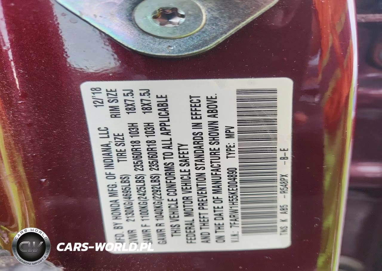 2019 Honda Cr-V Ex VIN:7FARW1H55KE004890 - 13