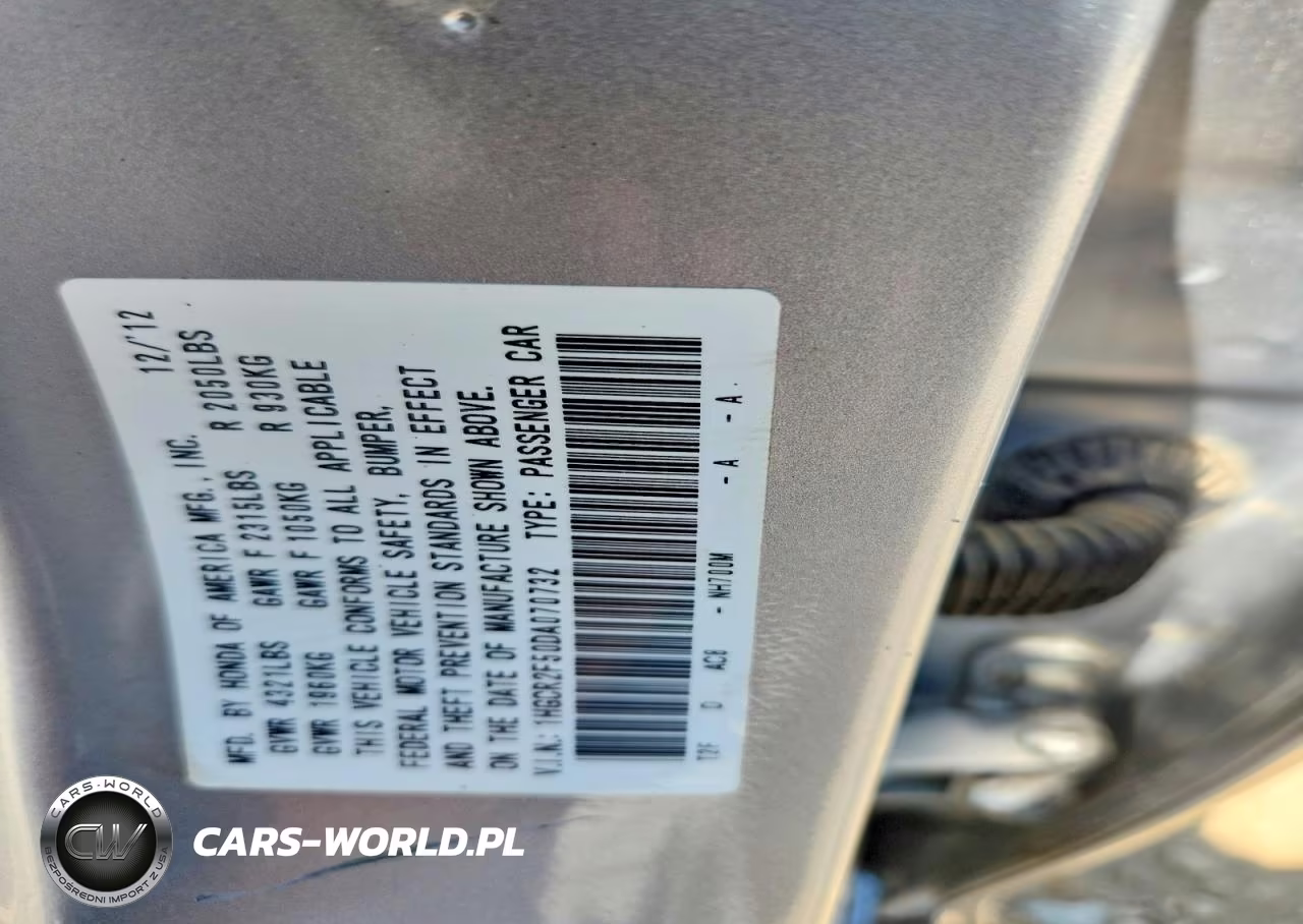 2013 Honda Accord Sport VIN:1HGCR2F50DA070732 - 12