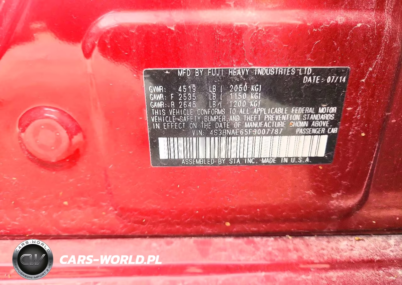 2015 Subaru Legacy 2.5I Premium VIN:4S3BNAE65F3007787 - 12