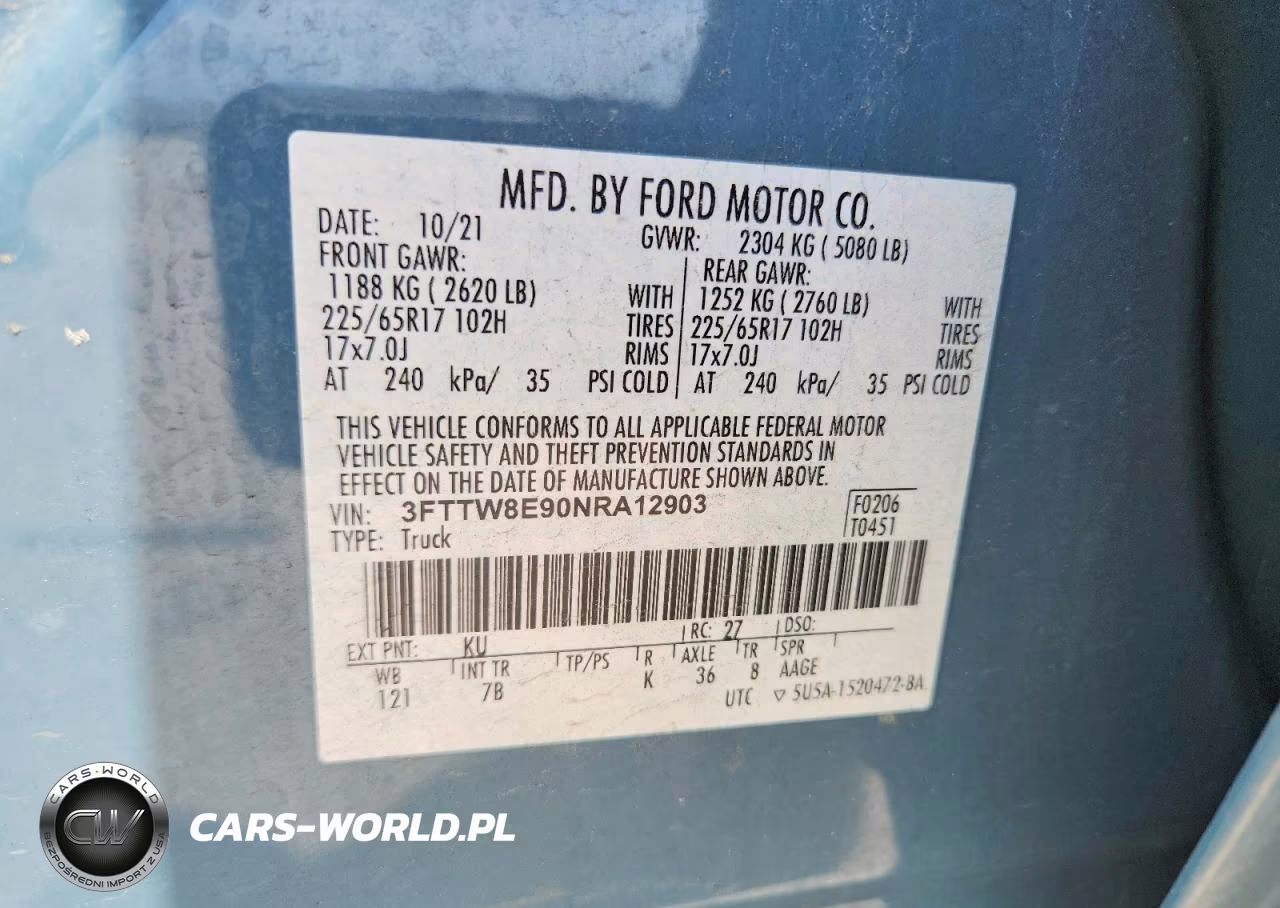 2022 Ford Maverick Xl VIN:3FTTW8E90NRA12903 - 12