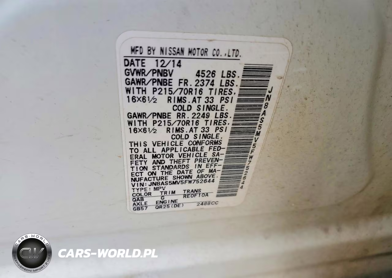 2015 Nissan Rogue Select S VIN:JN8AS5MV5FW752644 - 13