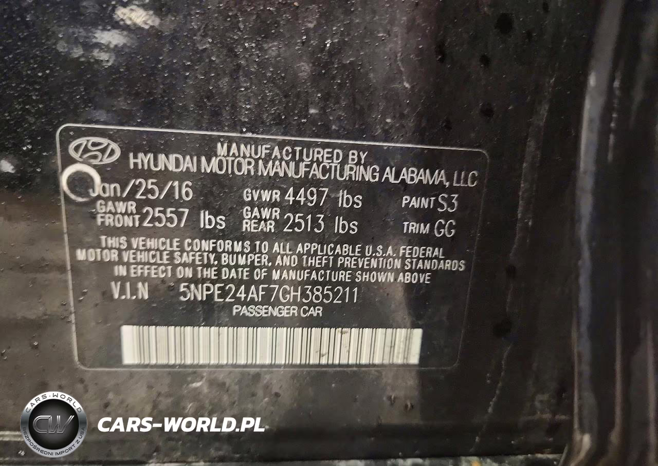 2016 Hyundai Sonata Se VIN:5NPE24AF7GH385211 - 12