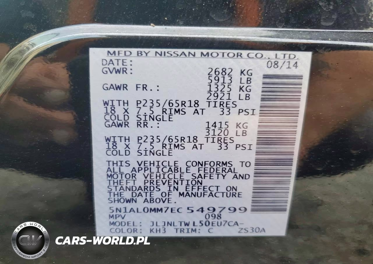 2014 Infiniti Qx60 Base VIN:5N1AL0MM7EC549799 - 14