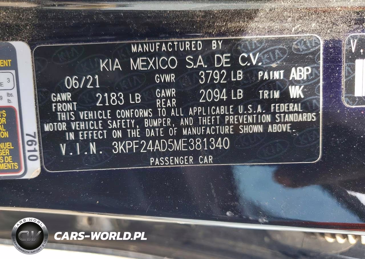 2021 Kia Forte Lxs VIN:3KPF24AD5ME381340 - 14