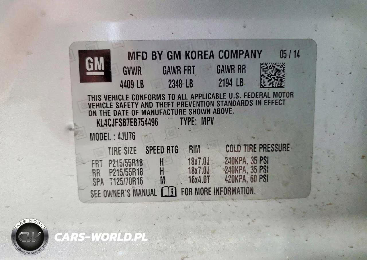 2014 Buick Encore Convenience VIN:KL4CJFSB7EB754496 - 13