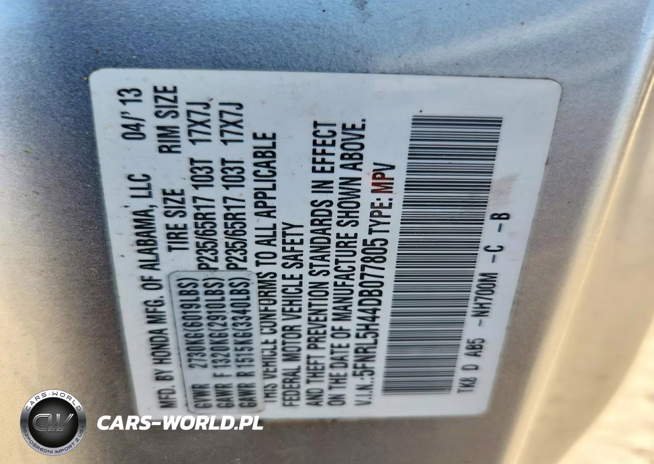 2013 Honda Odyssey Ex VIN:5FNRL5H44DB077805 - 13