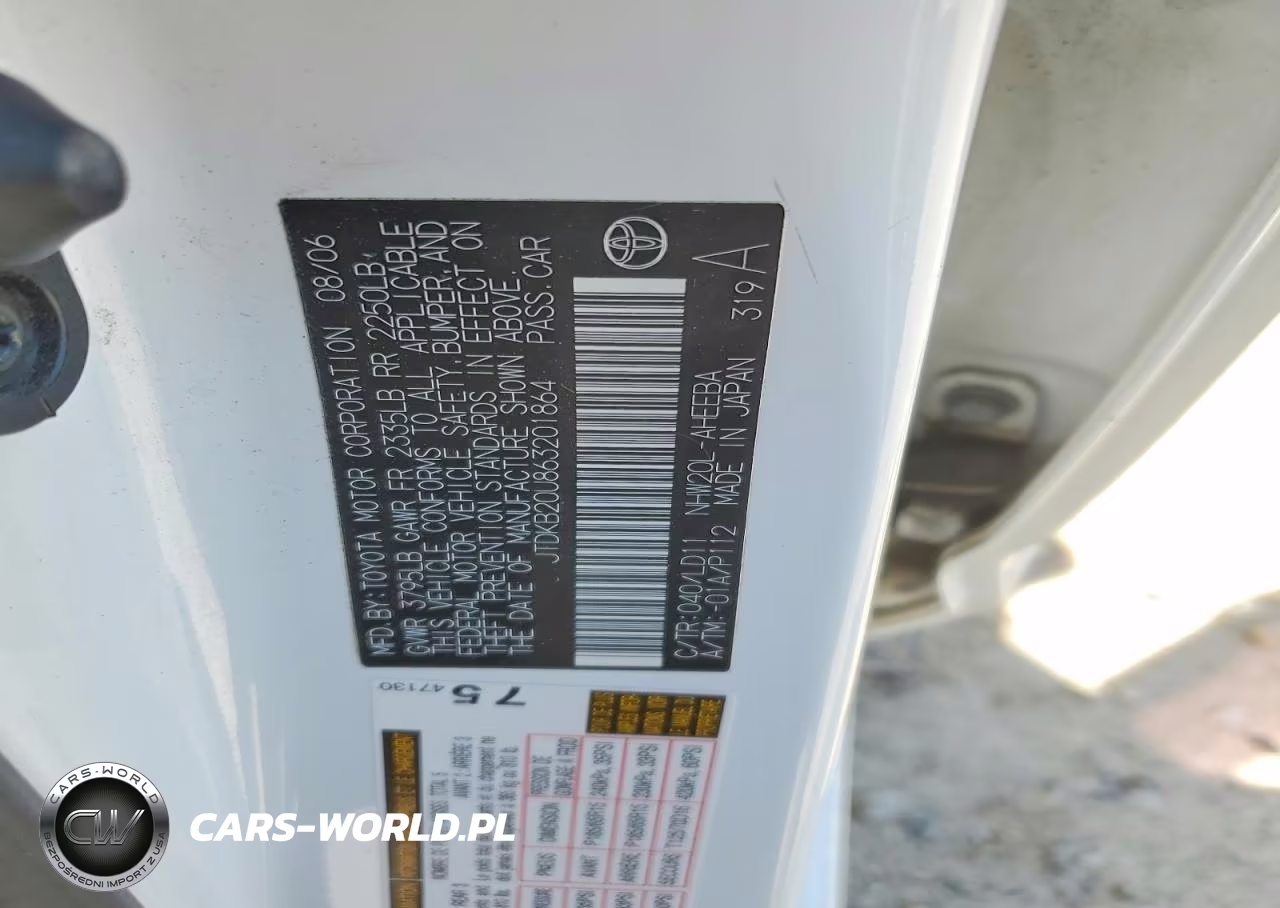 2006 Toyota Prius Base VIN:JTDKB20U863201864 - 12