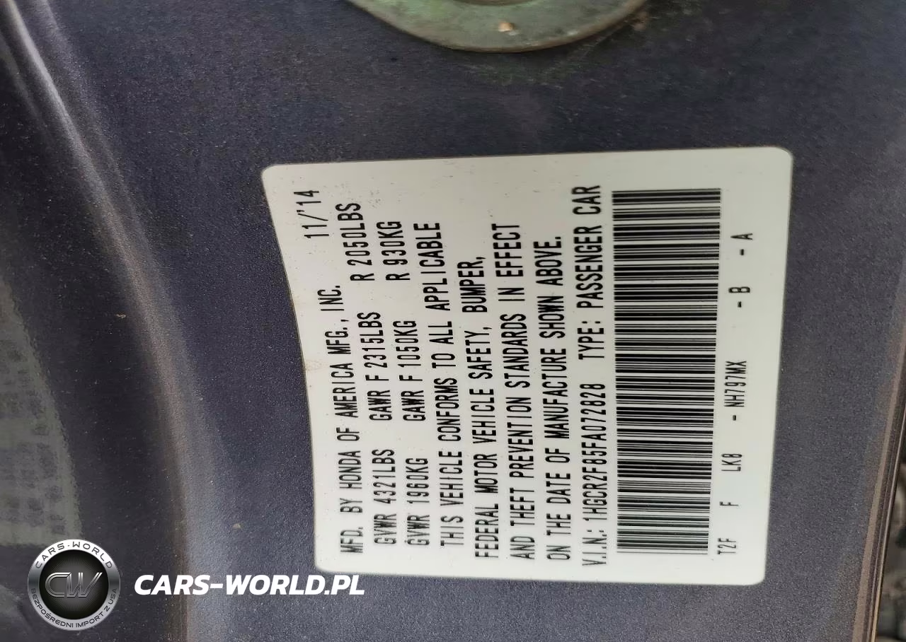 2015 Honda Accord Exl VIN:1HGCR2F85FA072828 - 12