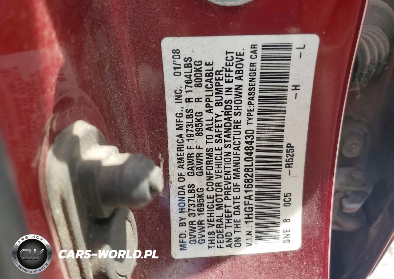 2008 Honda Civic Ex VIN:1HGFA16828L048430 - 13