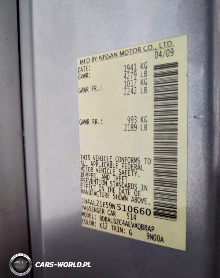 2009 Nissan Altima 2.5 VIN:1N4AL21E59N510660 - 13