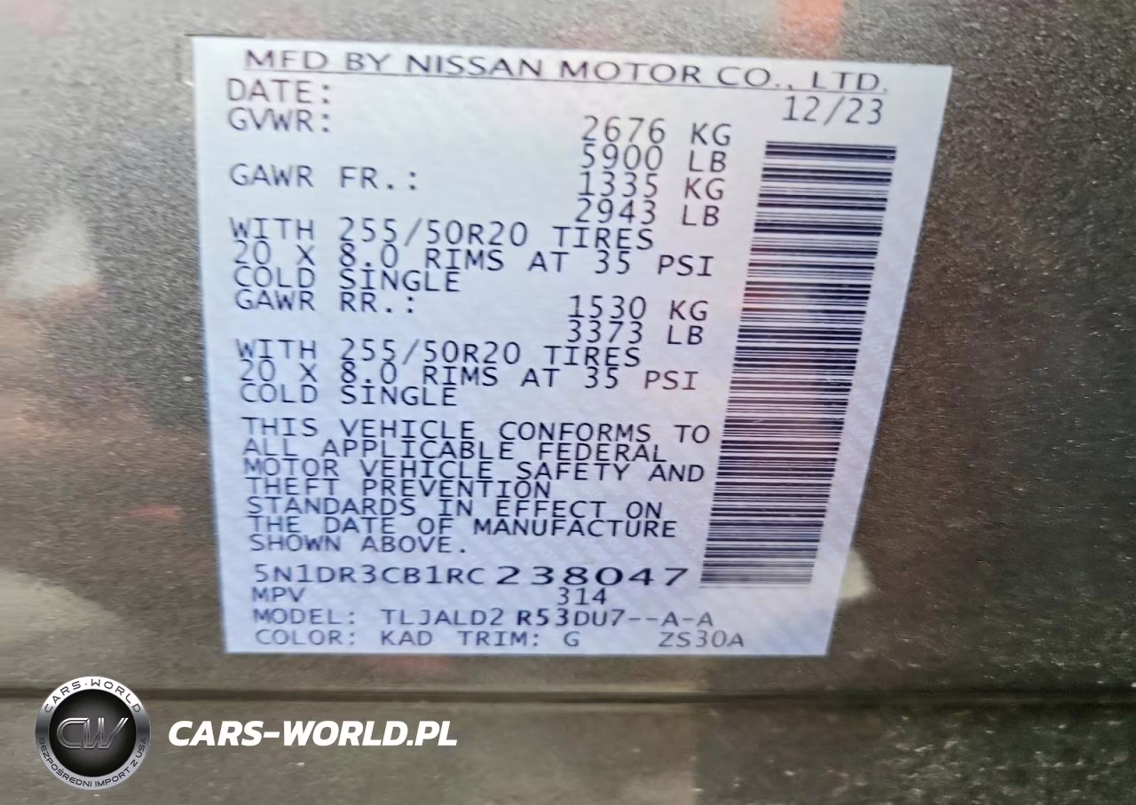 2024 Nissan Pathfinder Sl VIN:5N1DR3CB1RC238047 - 14