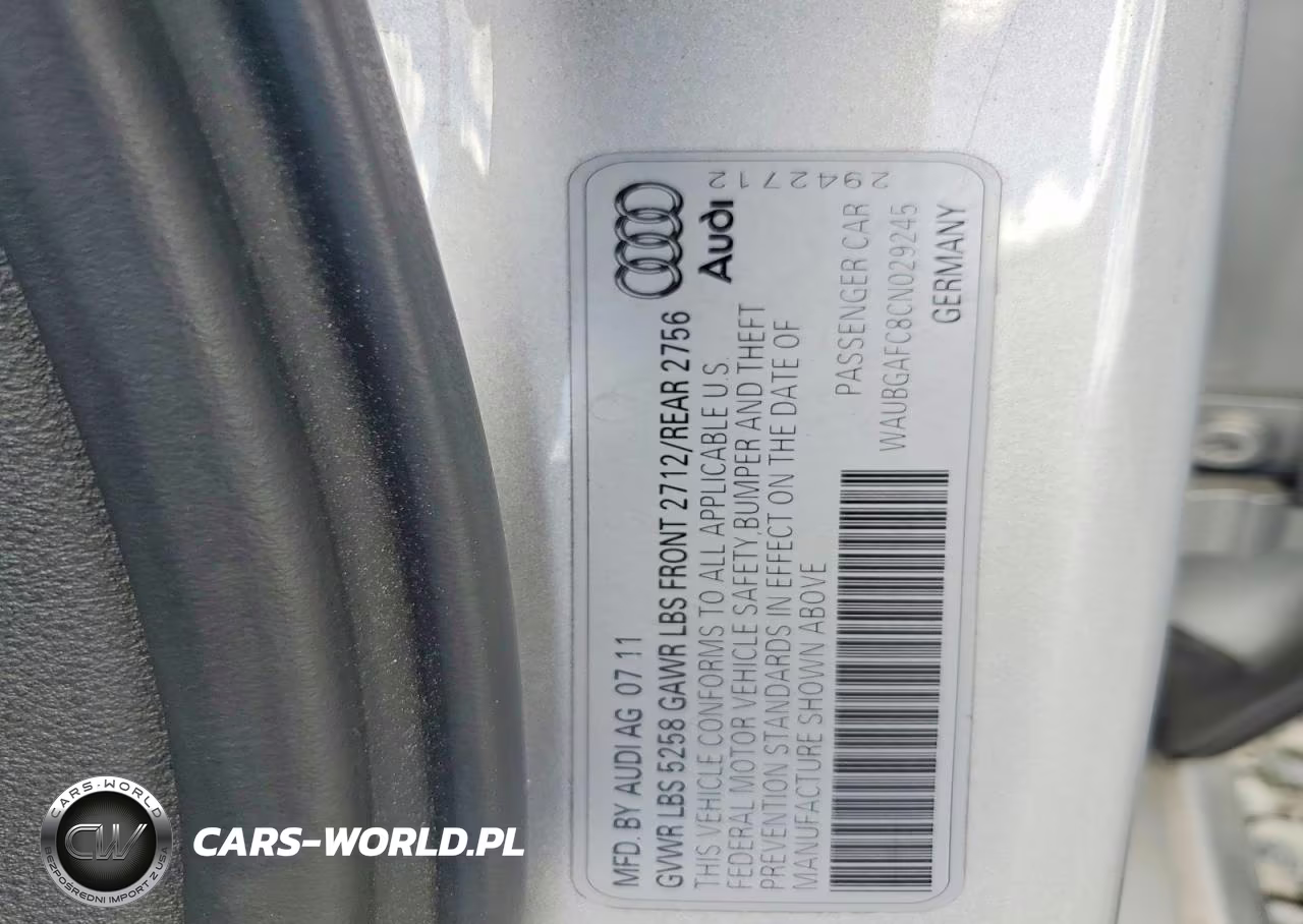 2012 Audi A6 VIN:WAUBGAFC8CN029245 - 12