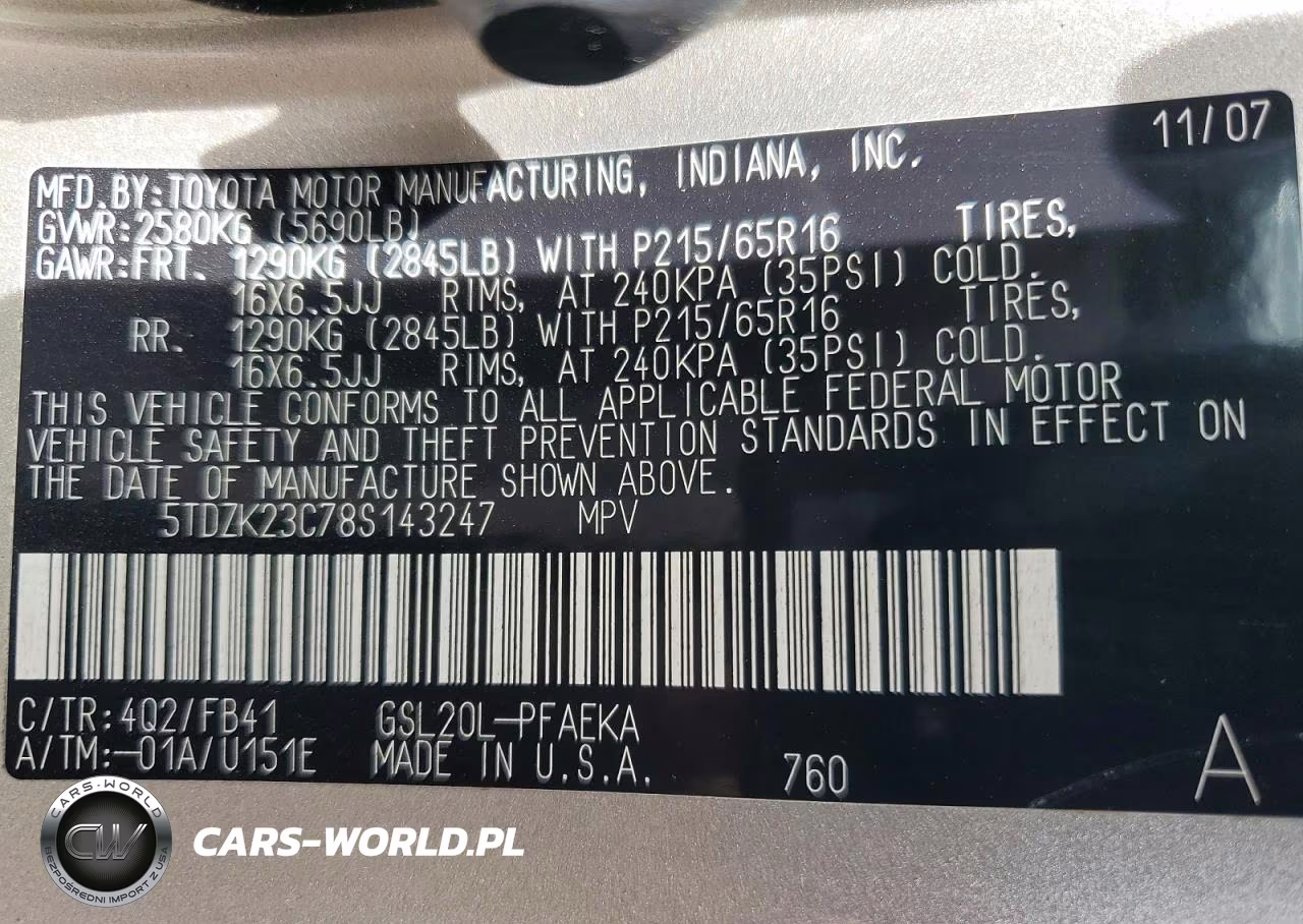 2008 Toyota Sienna Ce 7-Passenger VIN:5TDZK23C78S143247 - 13