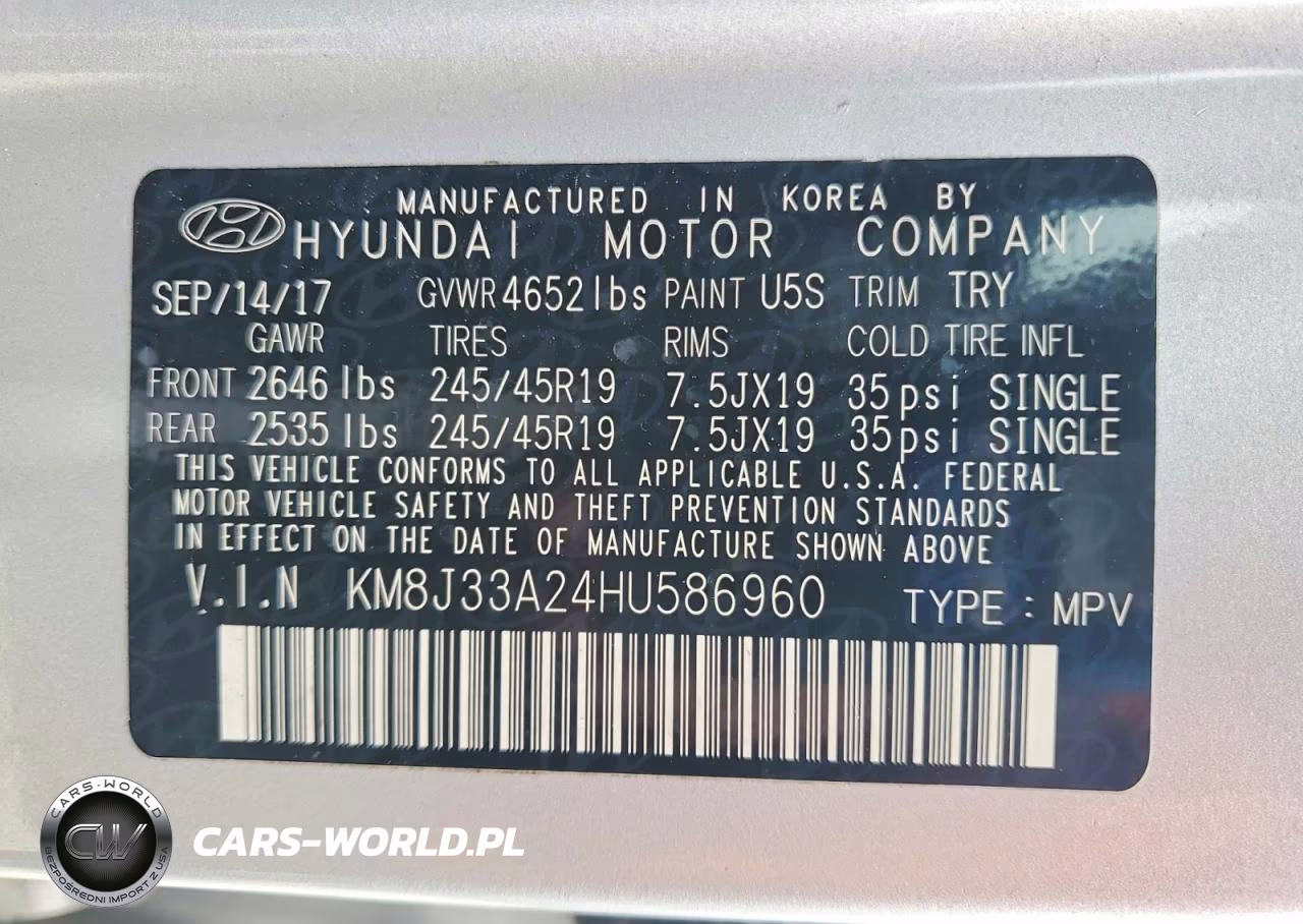 2017 Hyundai Tucson Limited VIN:KM8J33A24HU586960 - 13