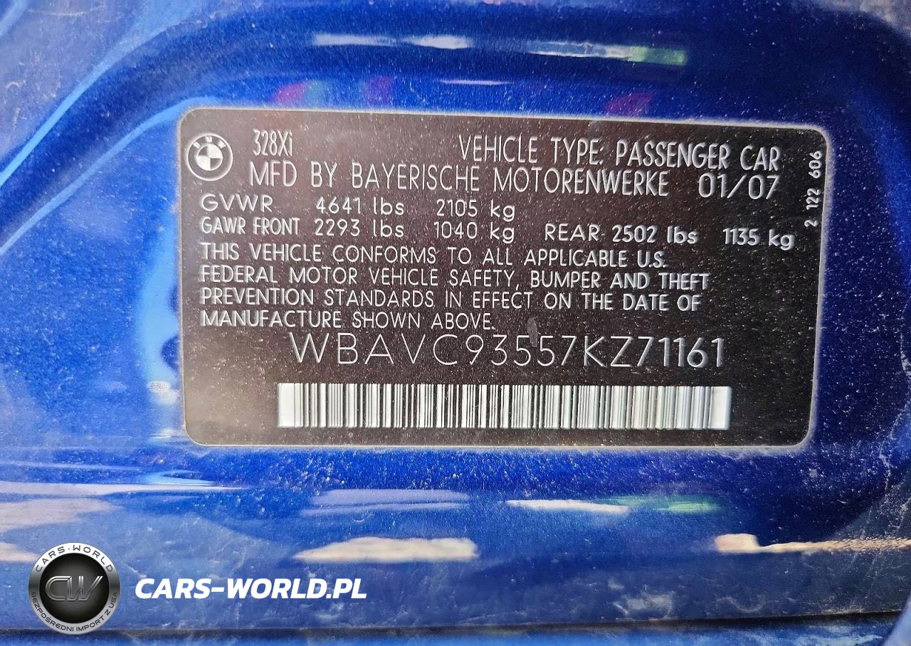 2007 BMW 328 Xi VIN:WBAVC93557KZ71161 - 12