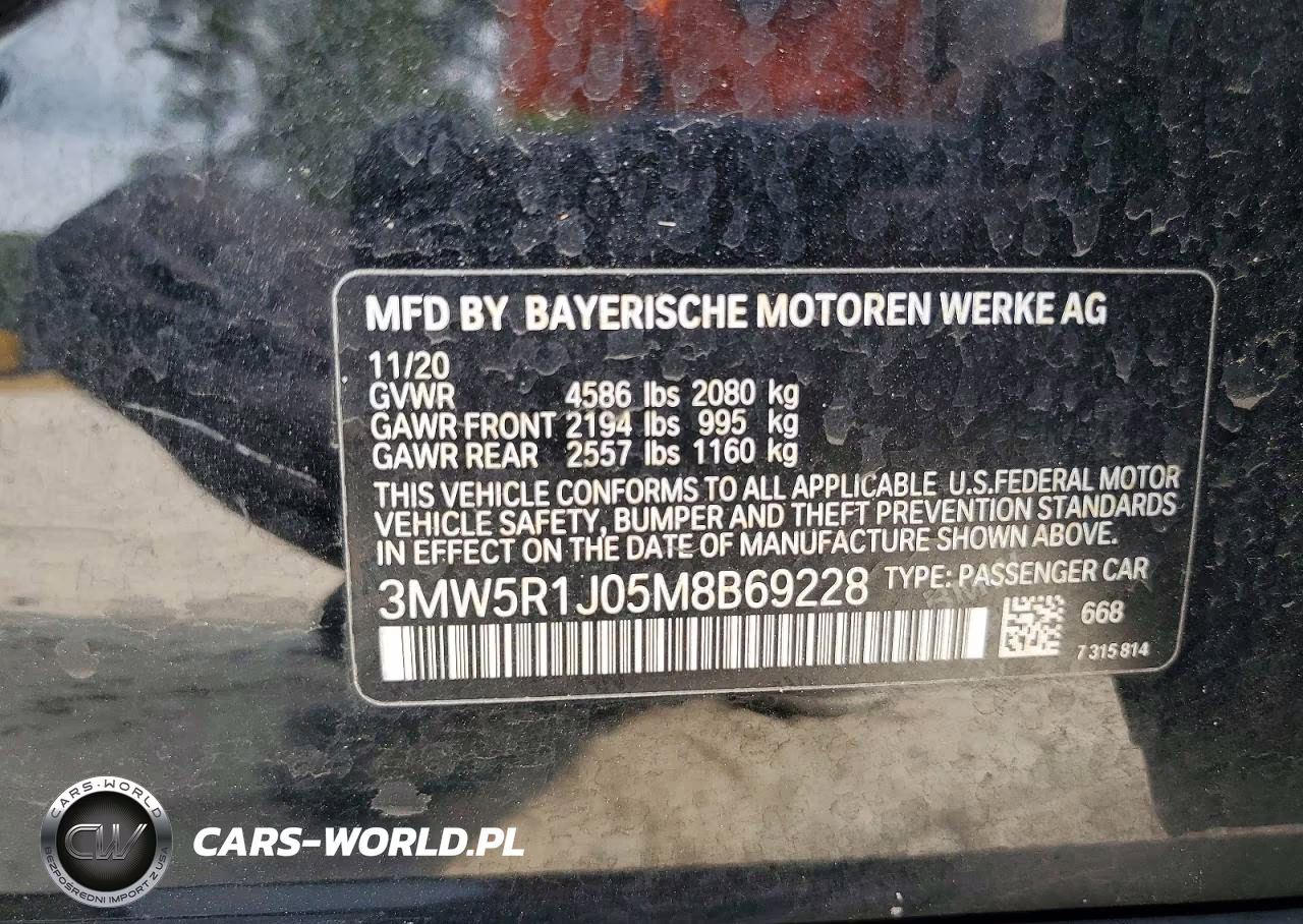 2021 BMW 330I VIN:3MW5R1J05M8B69228 - 12