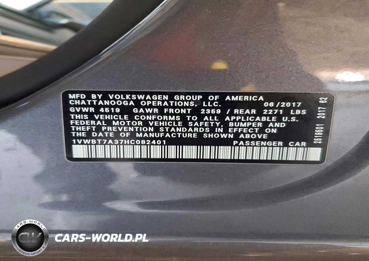 2017 Volkswagen Passat Se VIN:1VWBT7A37HC082401 - 13