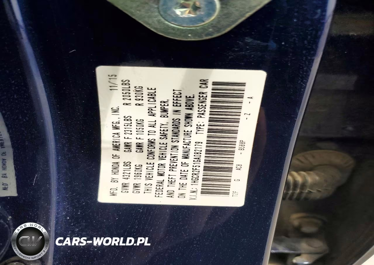 2016 Honda Accord Sport VIN:1HGCR2F51GA082179 - 12