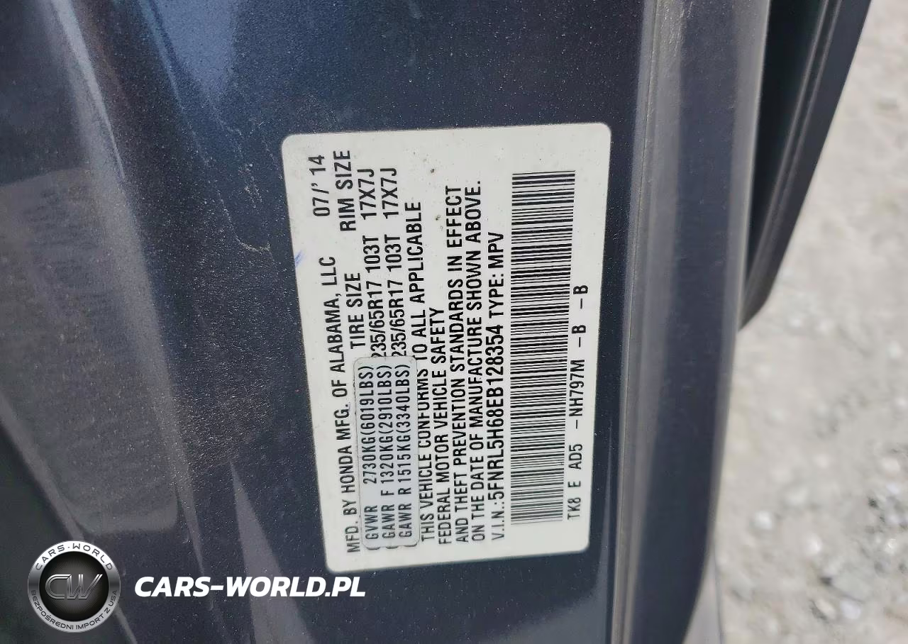 2014 Honda Odyssey Exl VIN:5FNRL5H68EB128354 - 13
