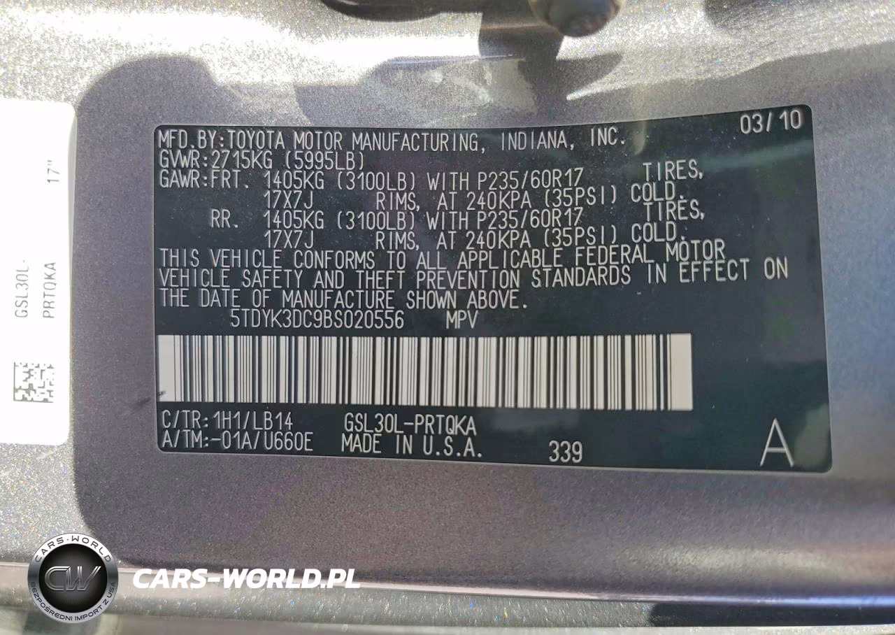 2011 Toyota Sienna Xle 8-Passenger VIN:5TDYK3DC9BS020556 - 13