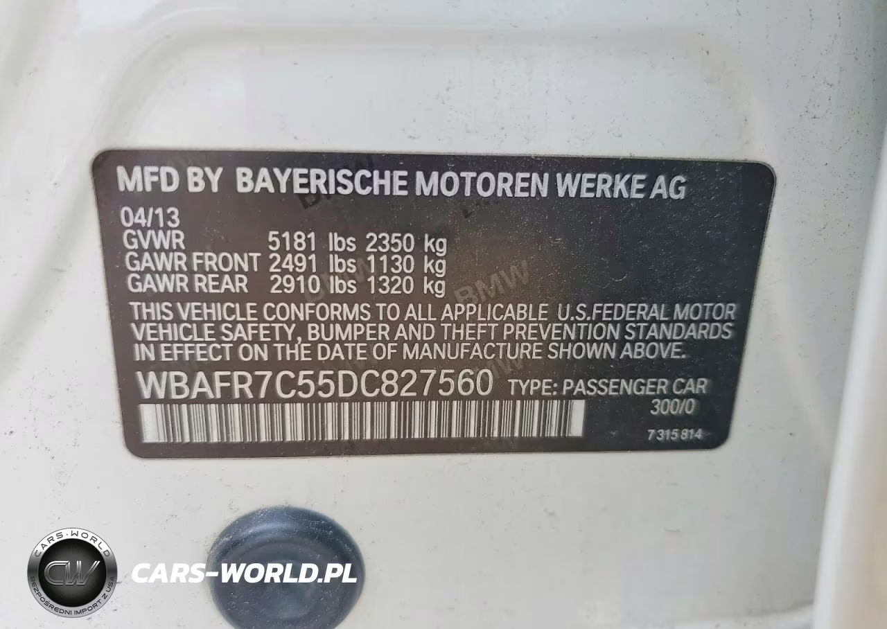 2013 BMW 535 I VIN:WBAFR7C55DC827560 - 12