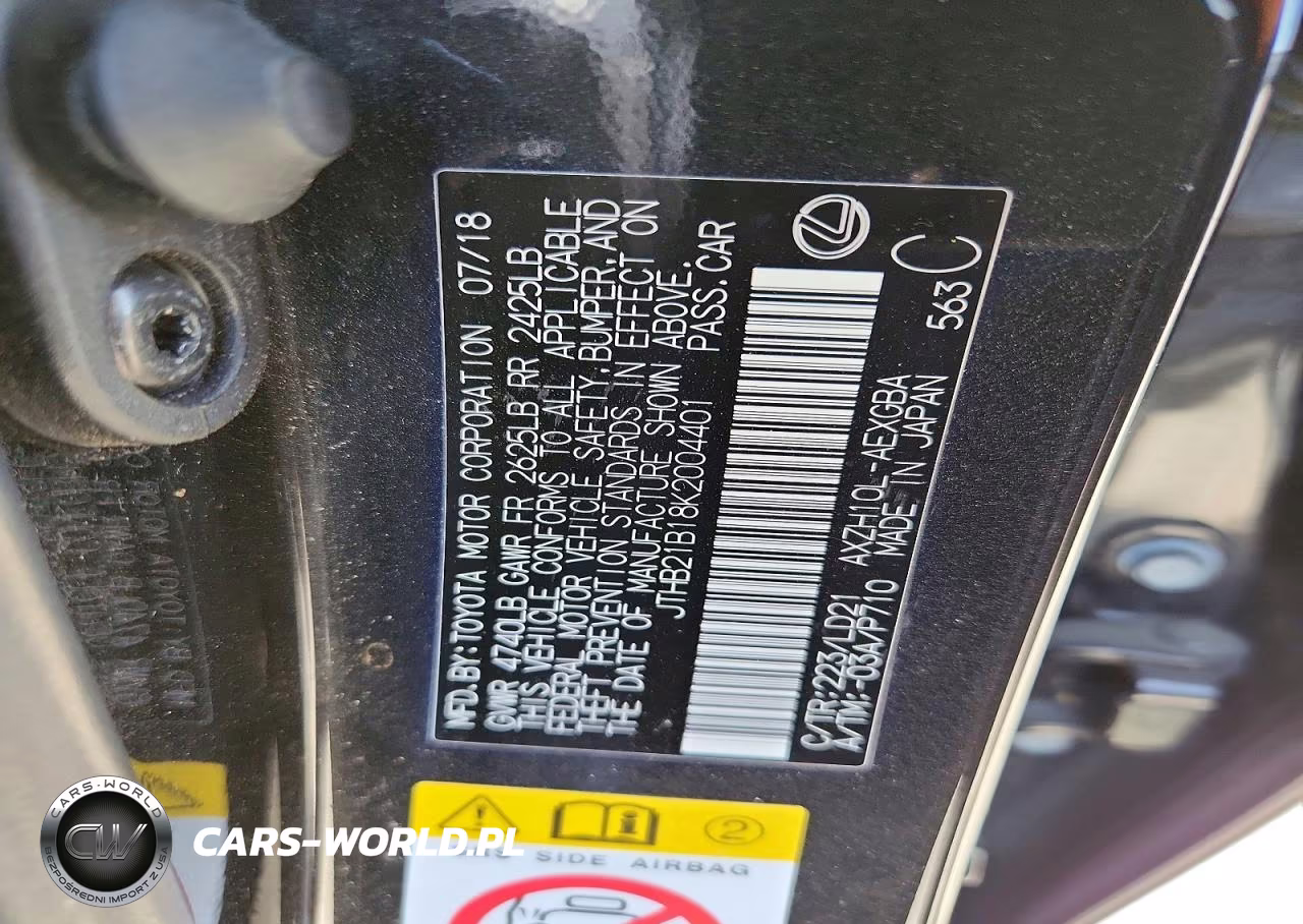 2019 Lexus Es 300H VIN:JTHB21B18K2004401 - 13