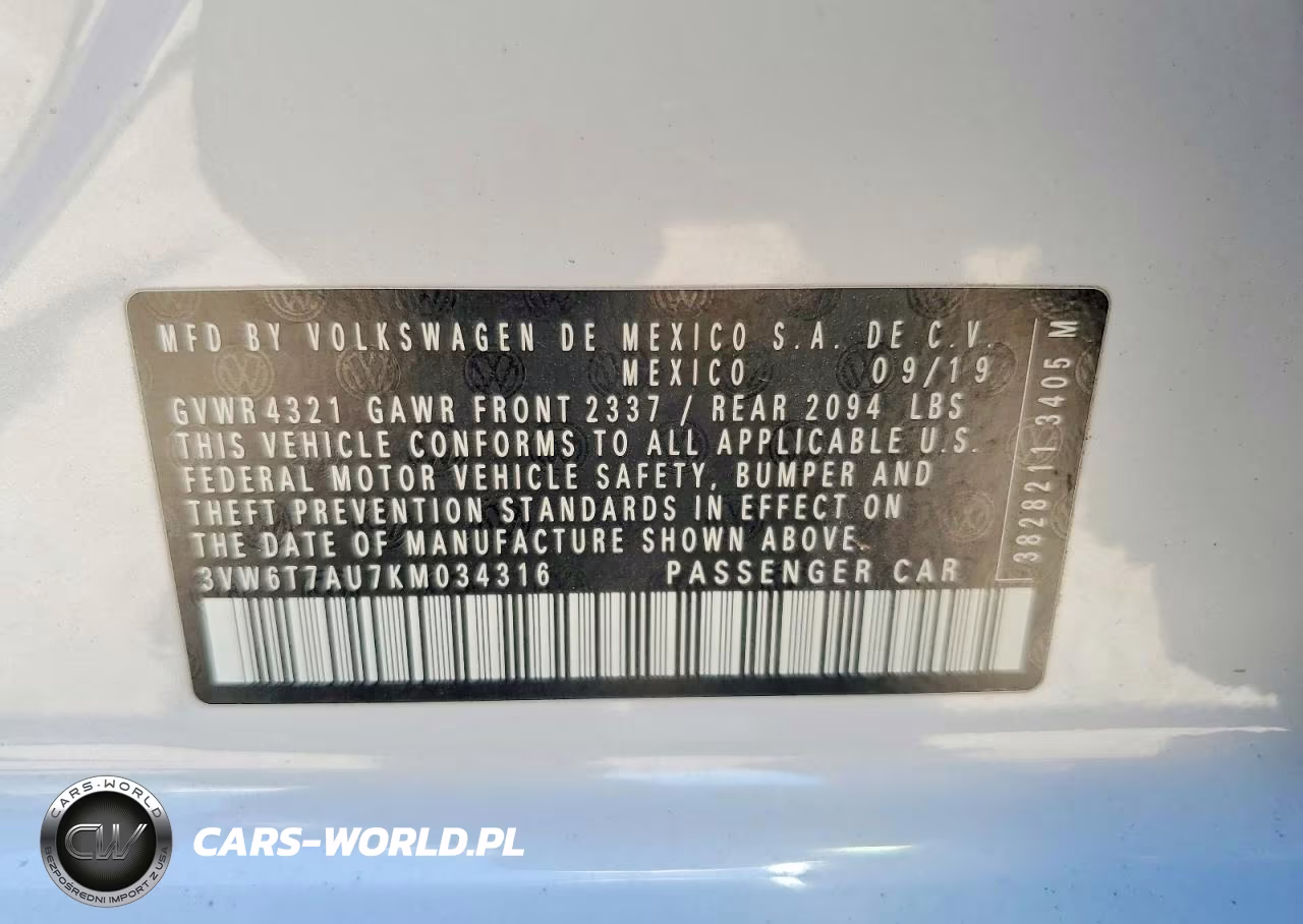 2019 Volkswagen Gti S VIN:3VW6T7AU7KM034316 - 12