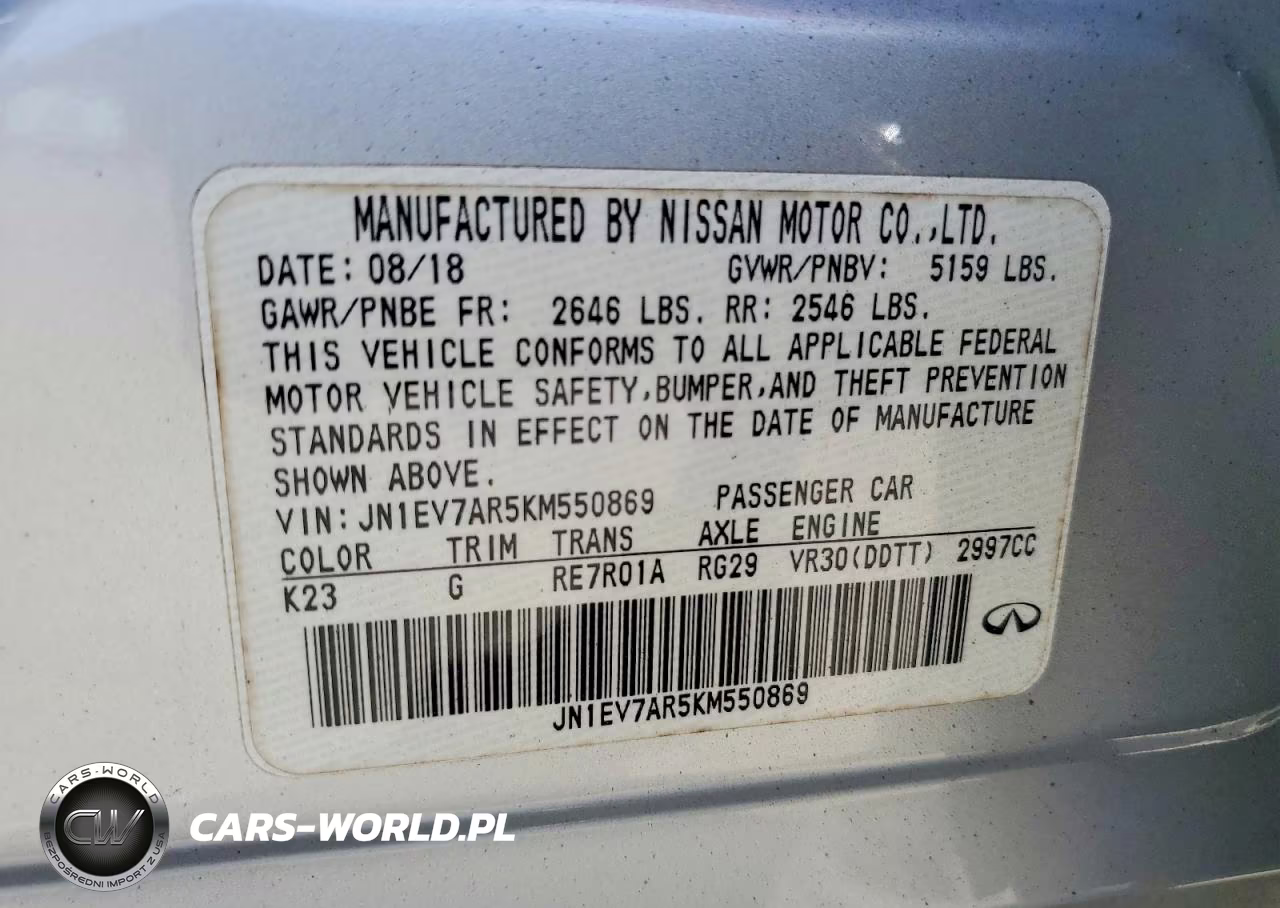 2019 Infiniti Q50 3.0T Luxe VIN:JN1EV7AR5KM550869 - 12